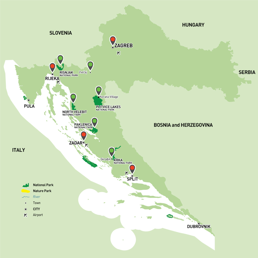 Radfahren durch Kroatiens Nationalparks